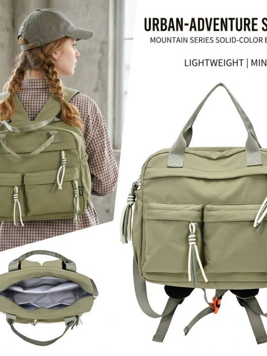 Large Capacity Nylon Backpack Crossbody Bag with Phone Pocket main image 4
